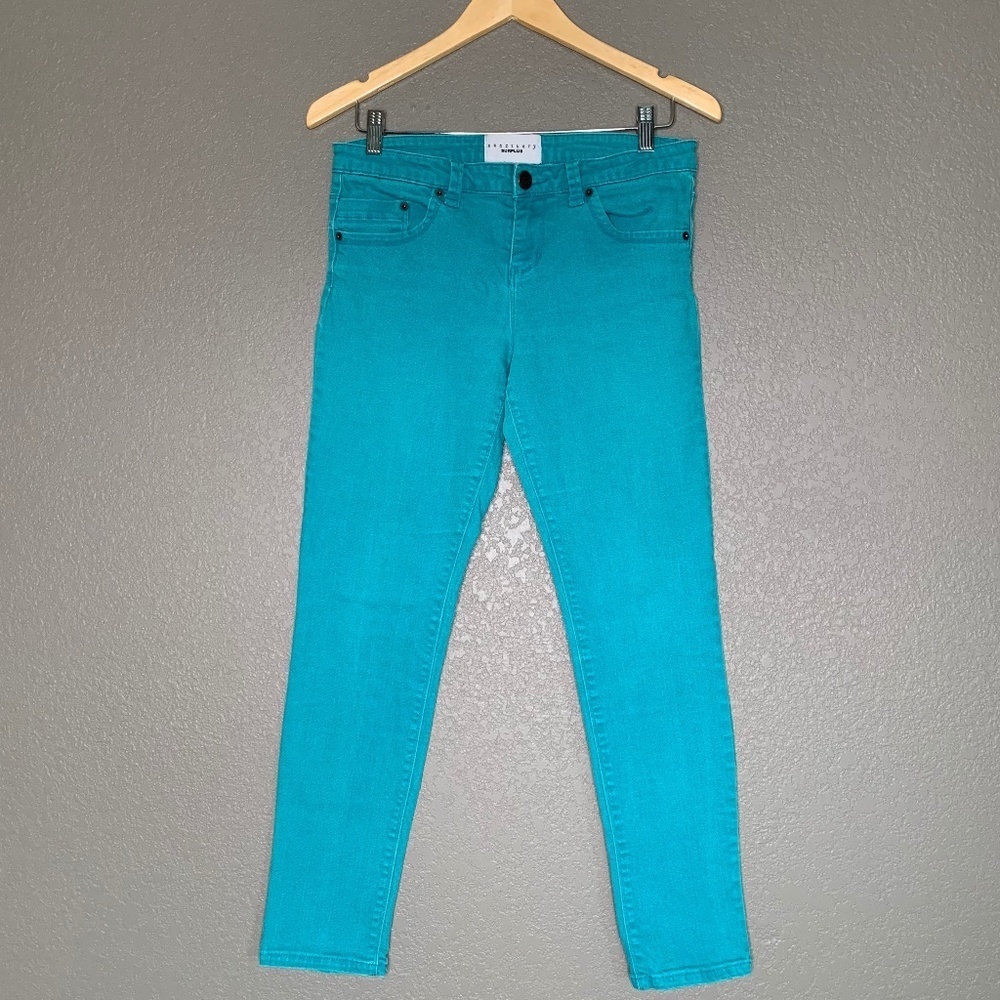 Sanctuary Surplus Teal Skinny Denim Jeans Size 28